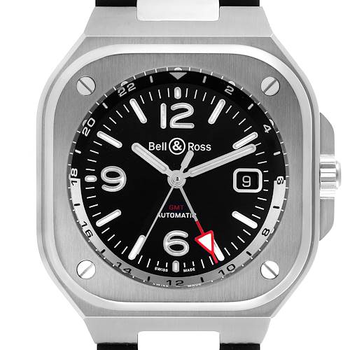 The Bell & Ross Instruments watch is shown from the front, highlighting the face, bezel, and dial details.