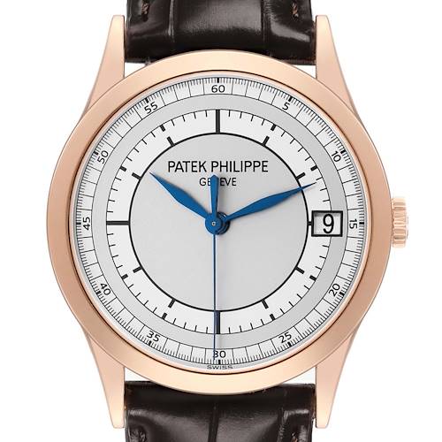 Photo of Patek Philippe Calatrava Rose Gold Silver Dial Mens Watch 5296R